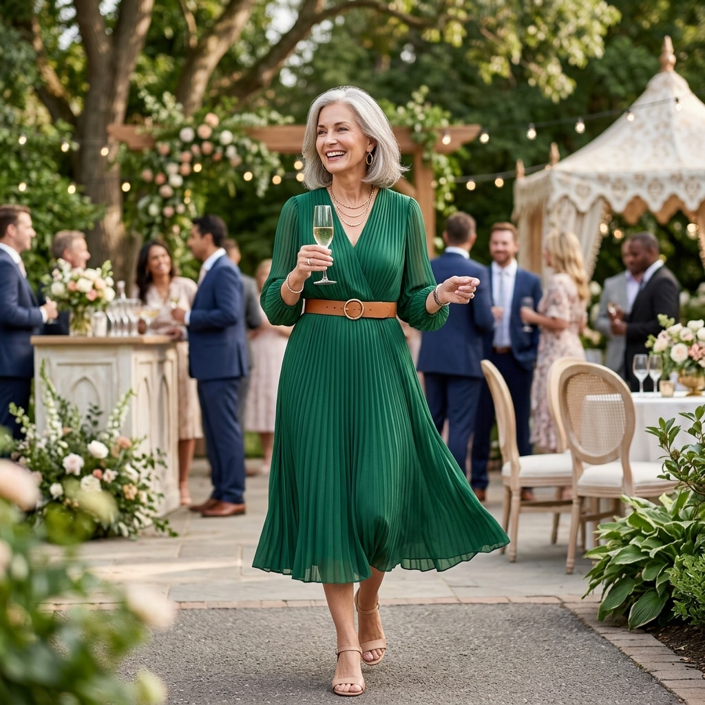 33. Pleated Midi Dress with a Belted Waist
