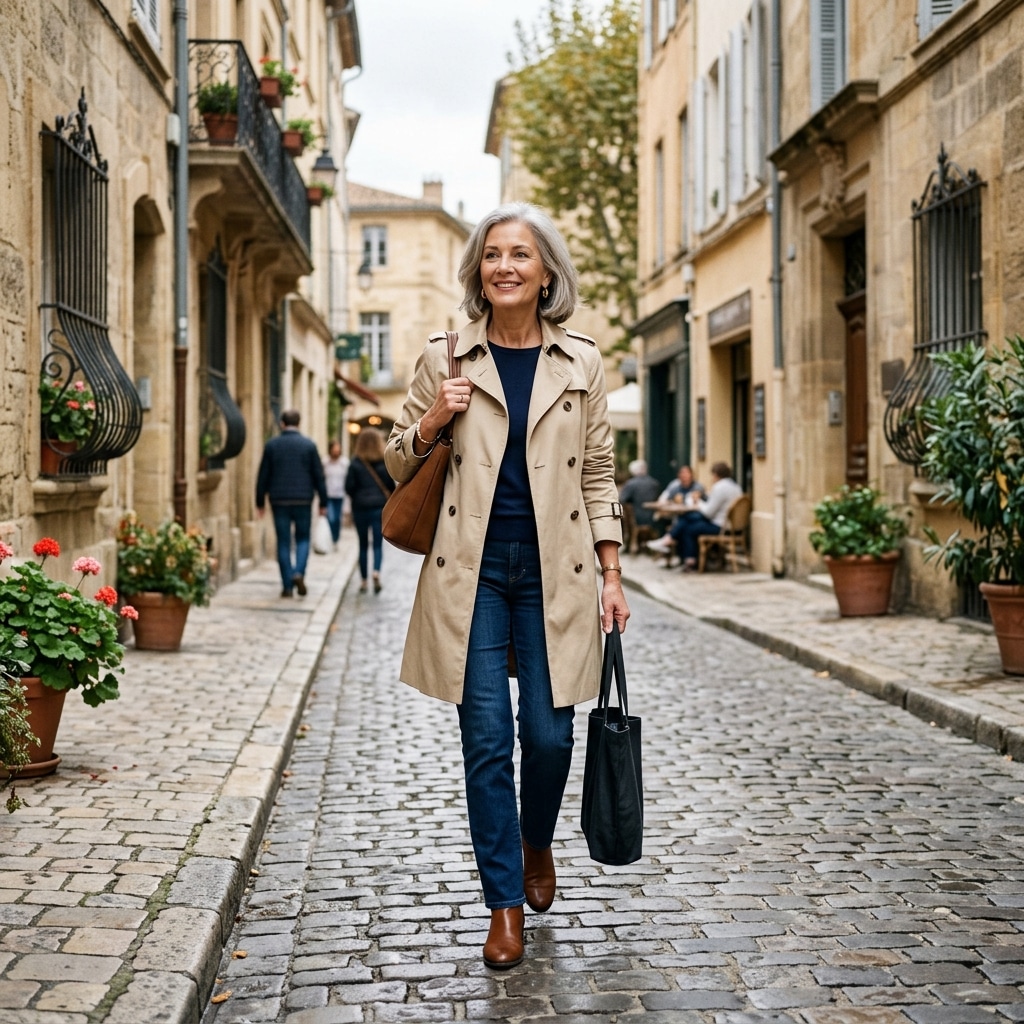 20. Lightweight Trench Coat with Jeans