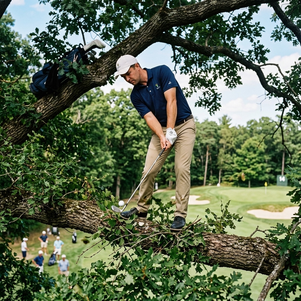 2. You Play a Shot from Up a Tree